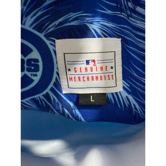 Chicago Cubs Hawaiian Tropical Flower Casual Short Sleeve Button Shirt Large - Picture 2 of 8